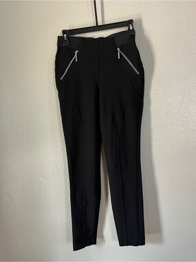 Marc New York Black Leggings with Silver Zips